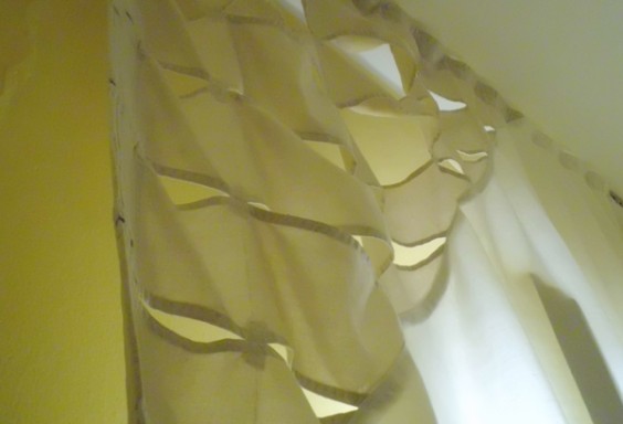 tenda in cotone e lino destrutturata